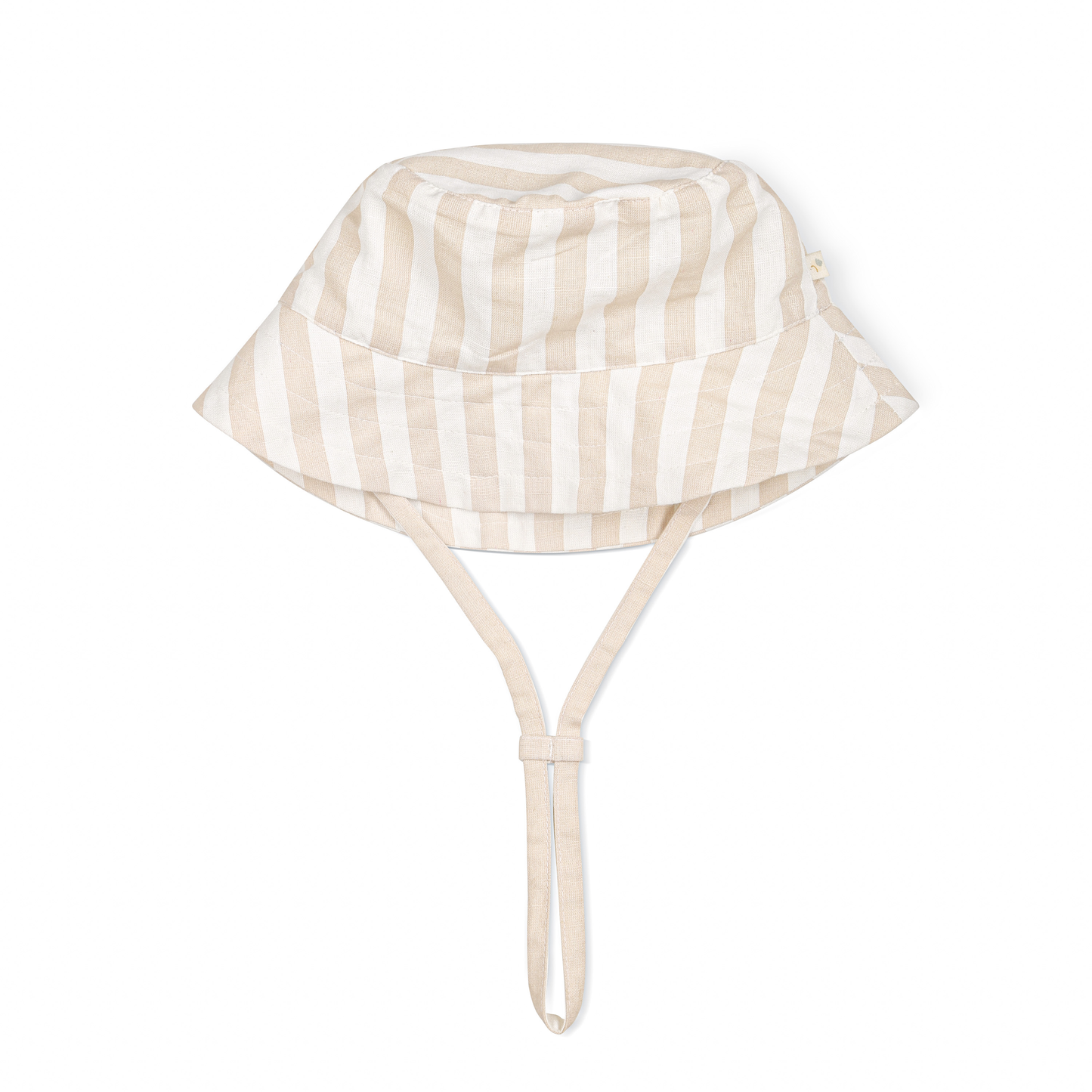 Organic Beige Striped Bucket Hat