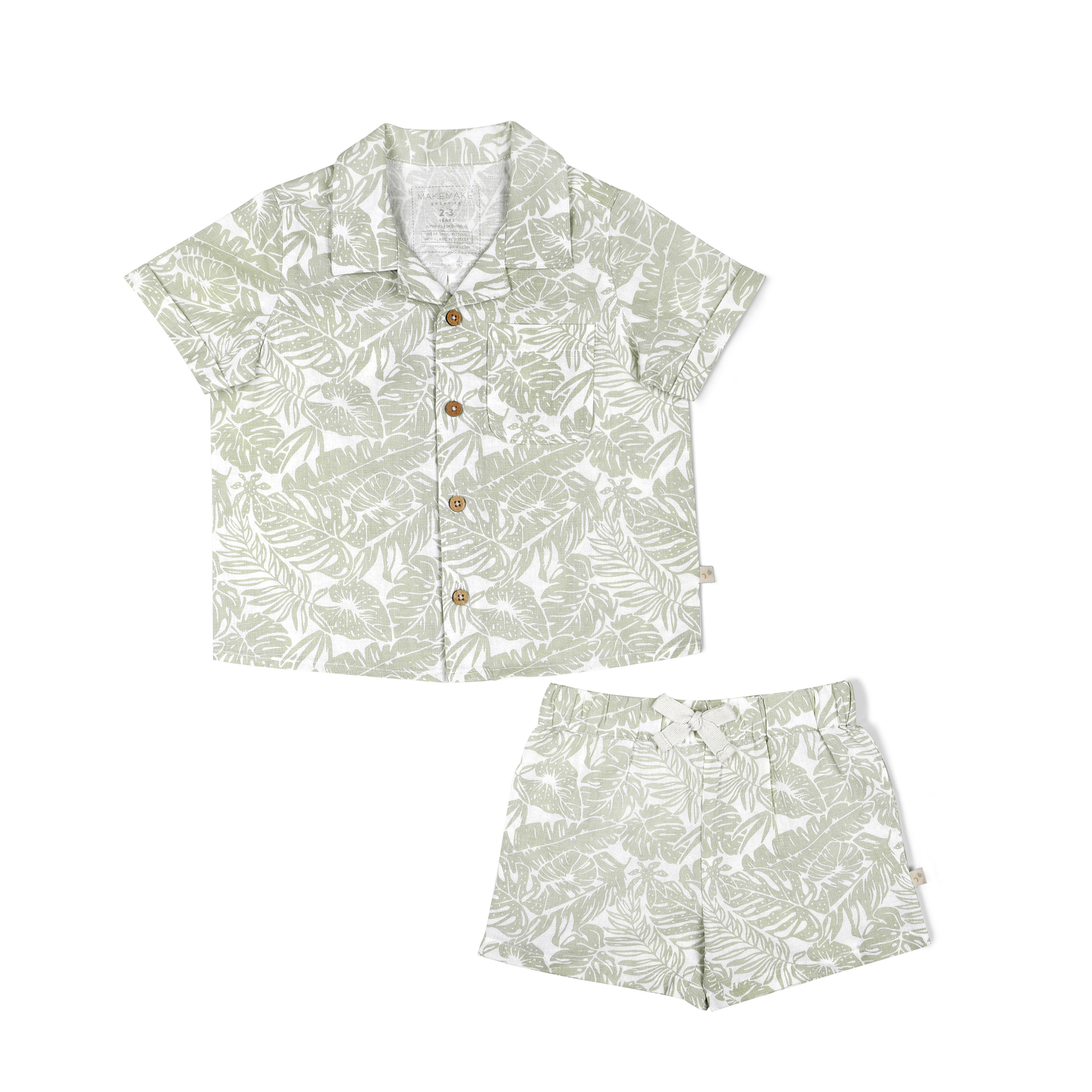 Organic Palm Shirt and Shorts Set