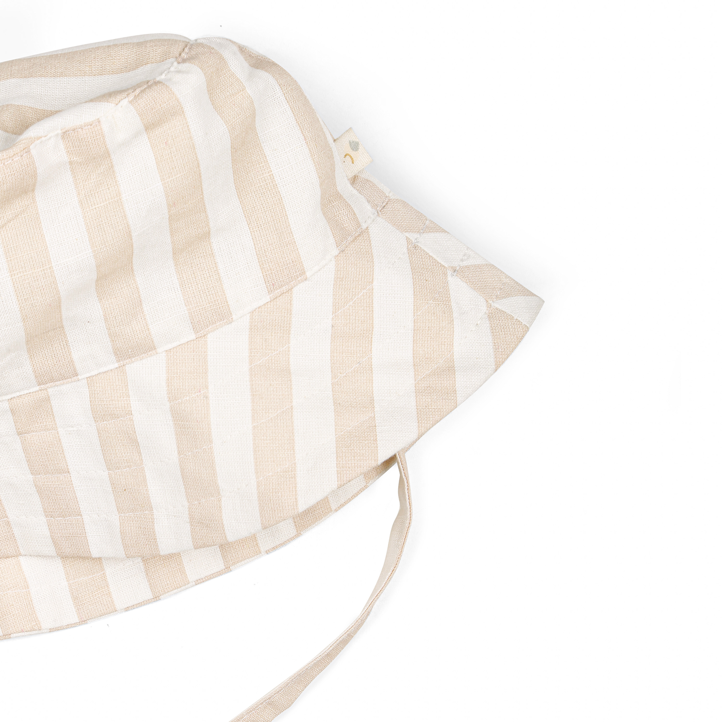 Organic Beige Striped Bucket Hat