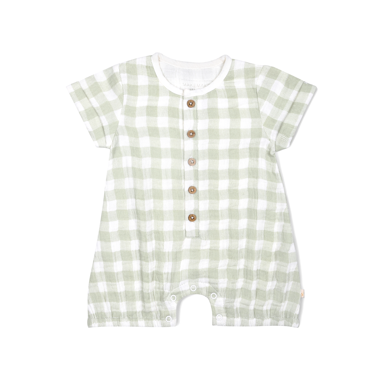 Organic Gingham Short Bubble Romper