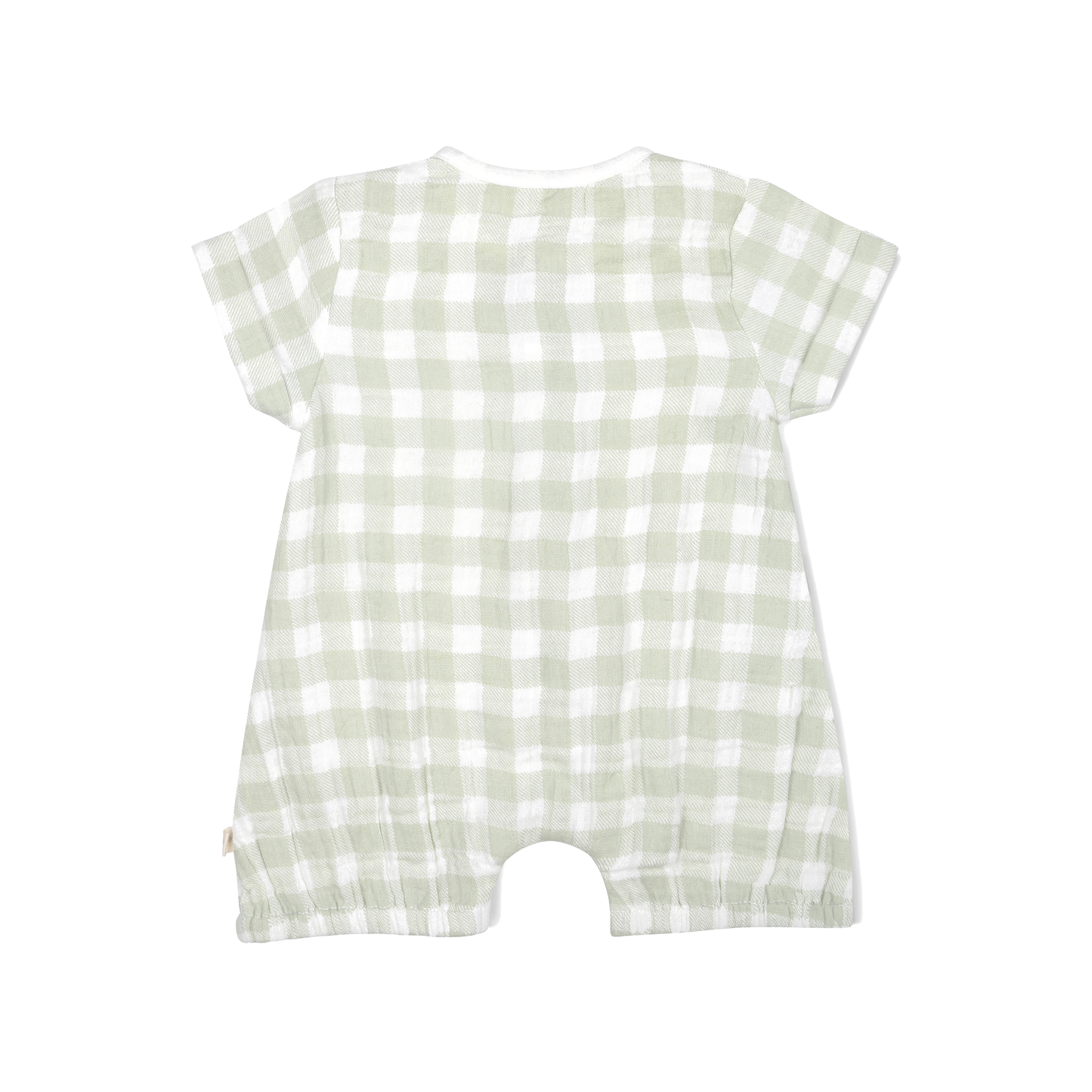 Organic Gingham Short Bubble Romper