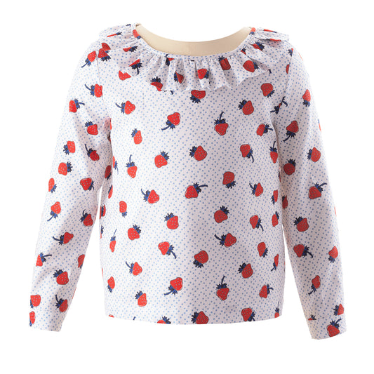 Strawberry frill blouse