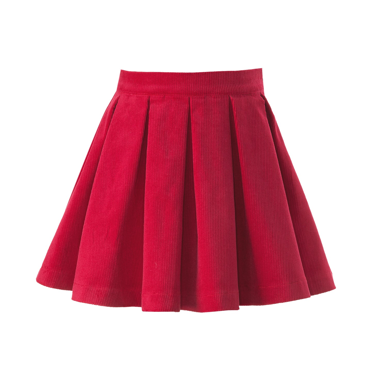 Red pleated skirt