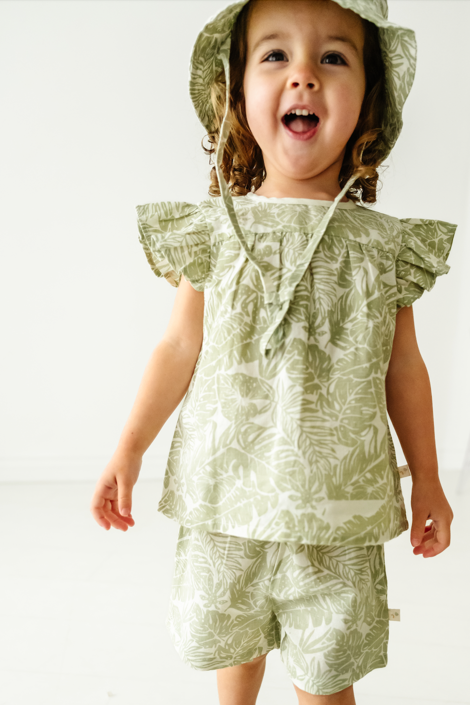 Organic Palm Flutter Top and Shorts Set