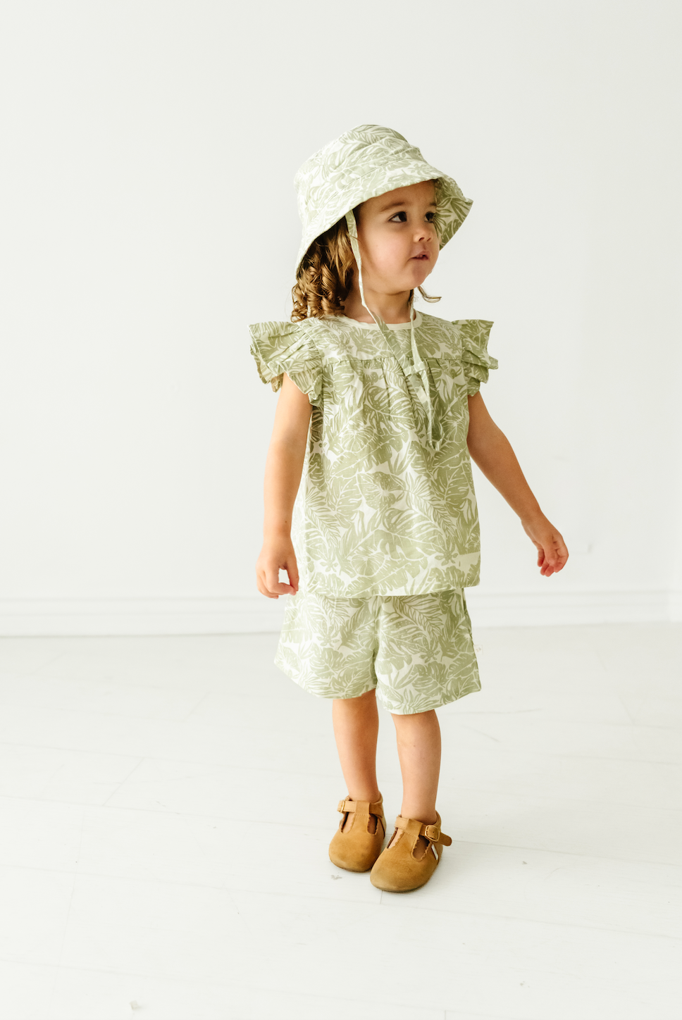 Organic Palm Flutter Top and Shorts Set