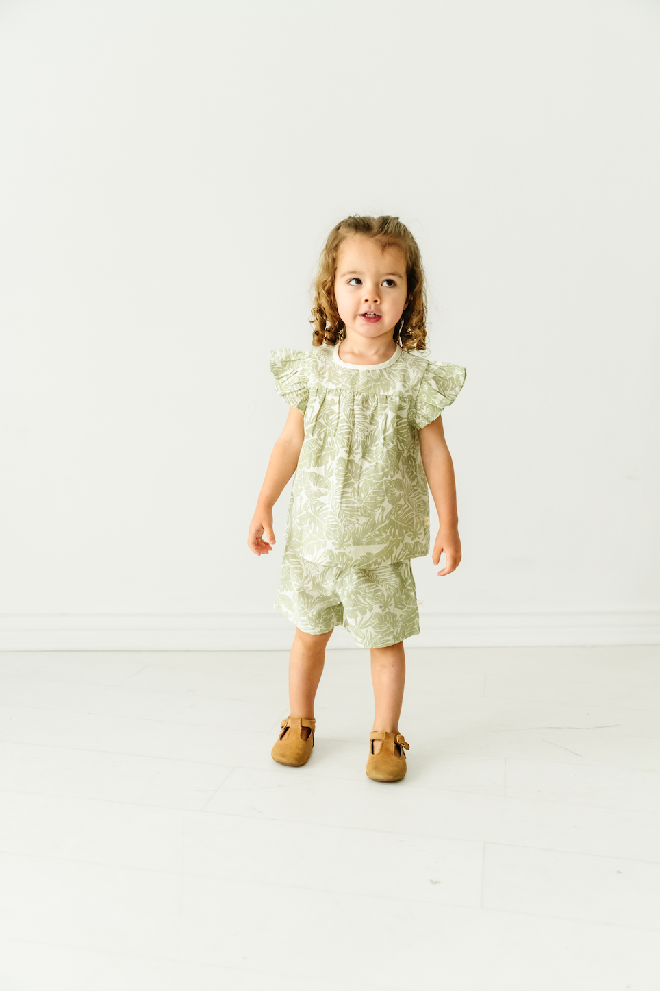 Organic Palm Flutter Top and Shorts Set