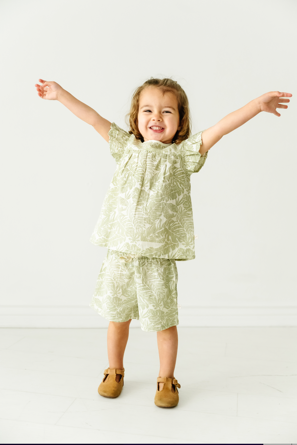 Organic Palm Flutter Top and Shorts Set