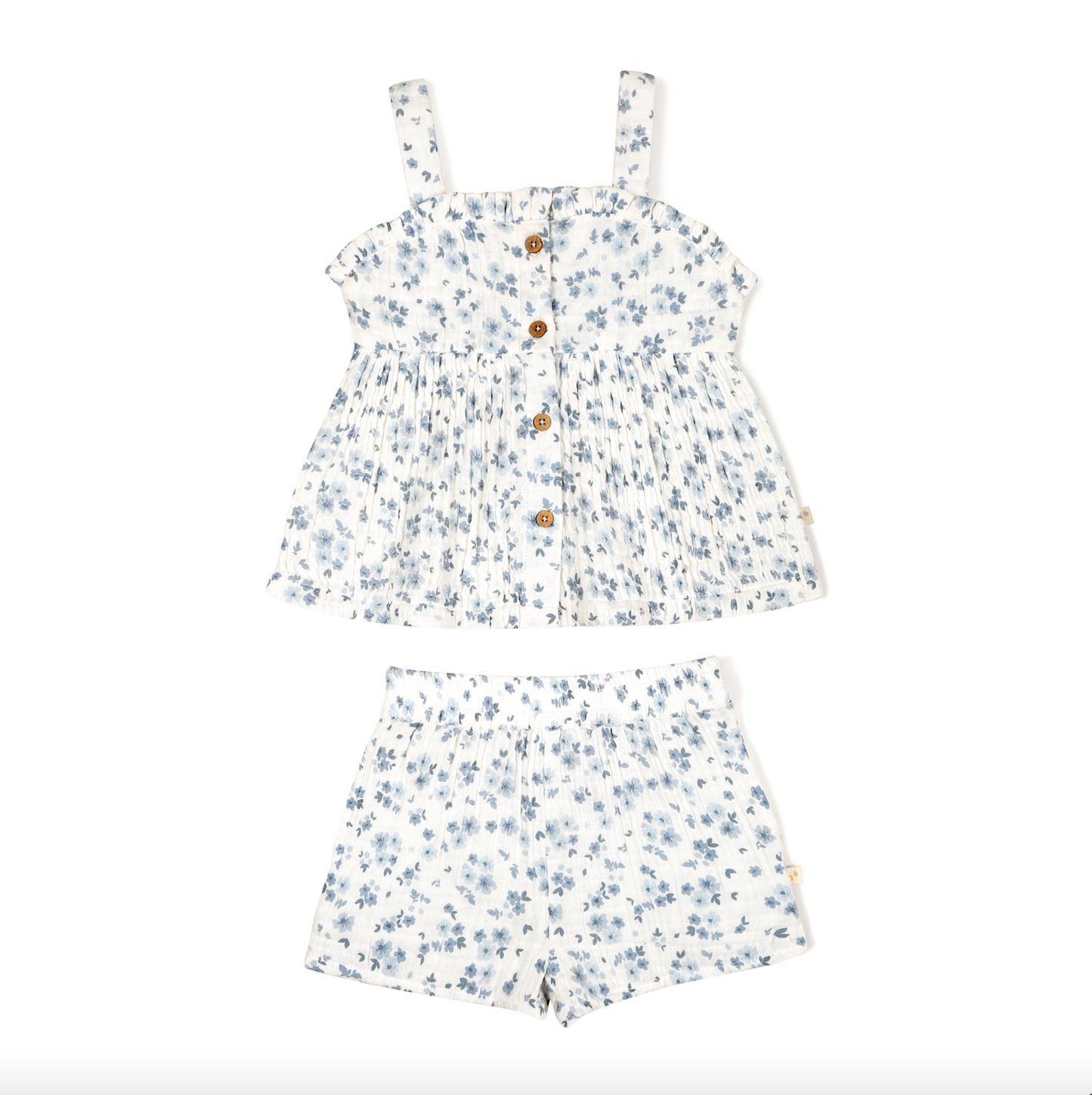 Organic Floral Peplum Top and Shorts Set