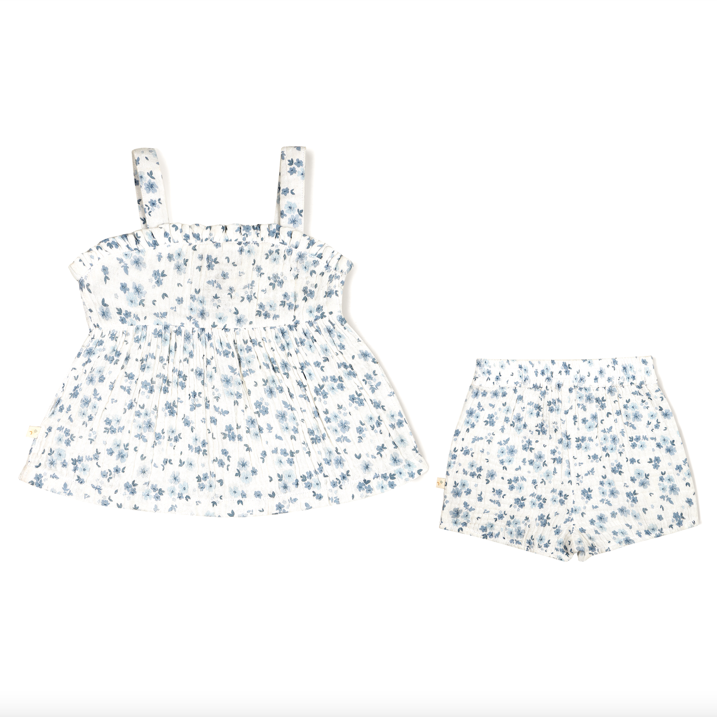 Organic Floral Peplum Top and Shorts Set