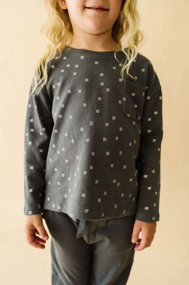 Organic Long Sleeve & Pant Set, Slate