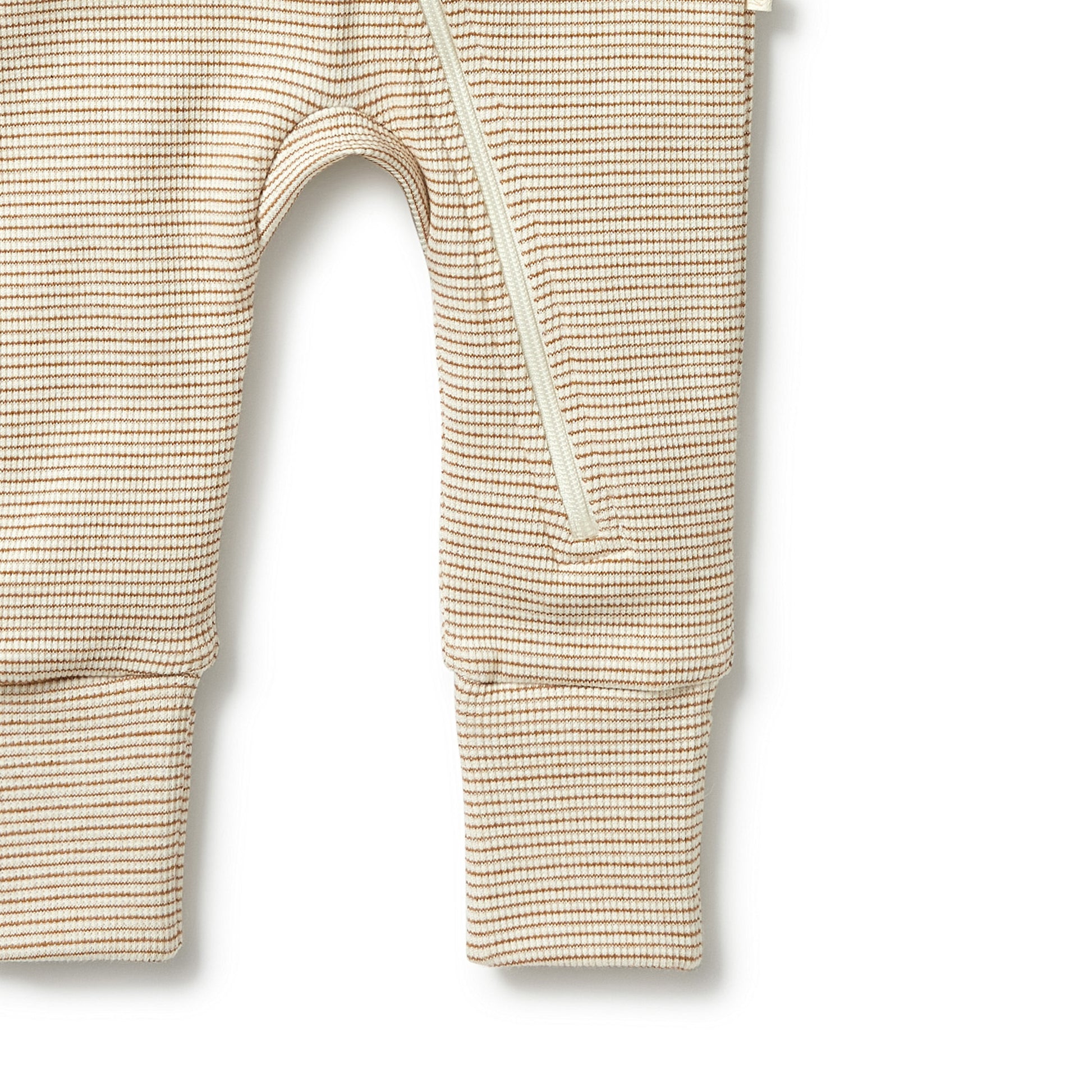 Neutral onesie up close zipper