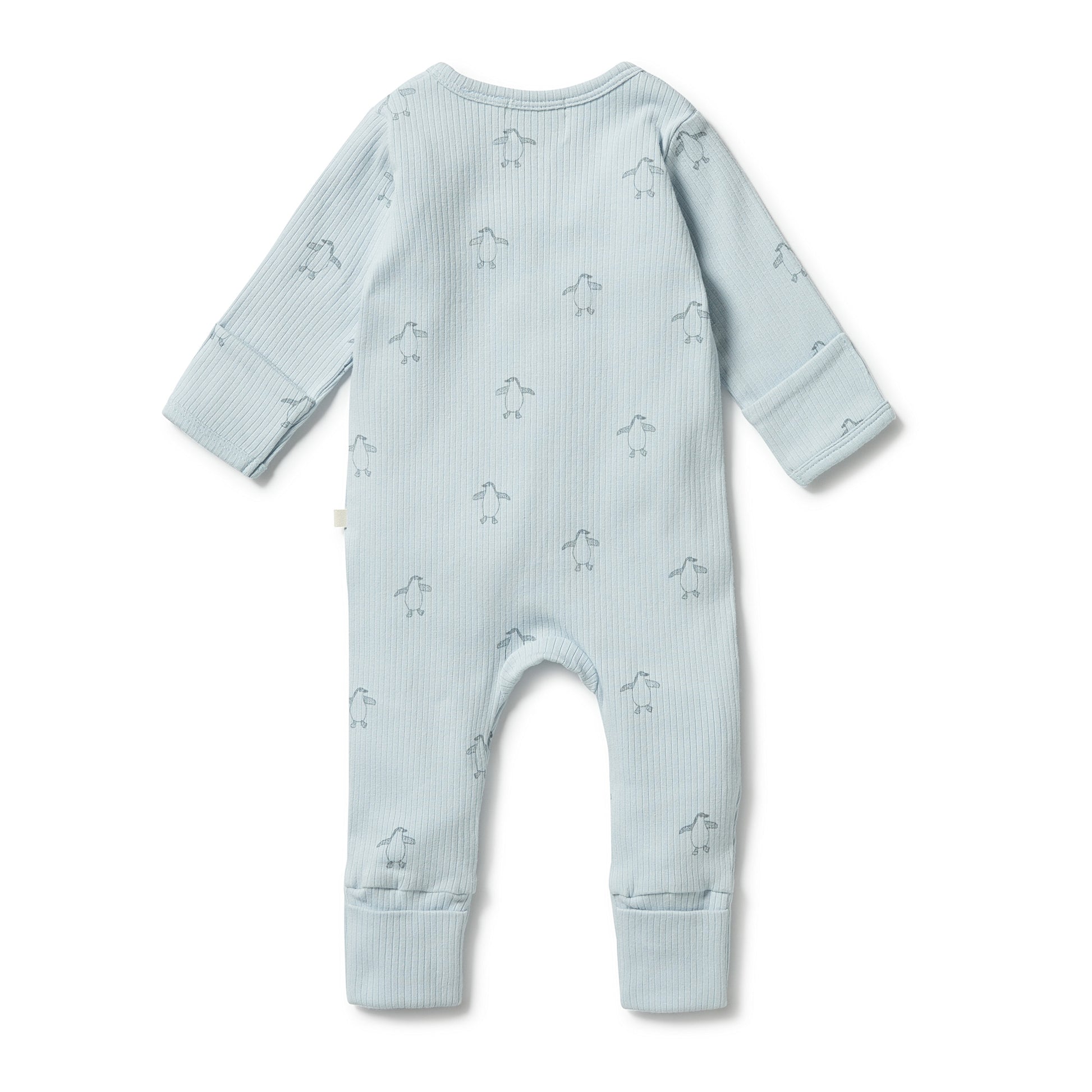 Baby blue onesie back view