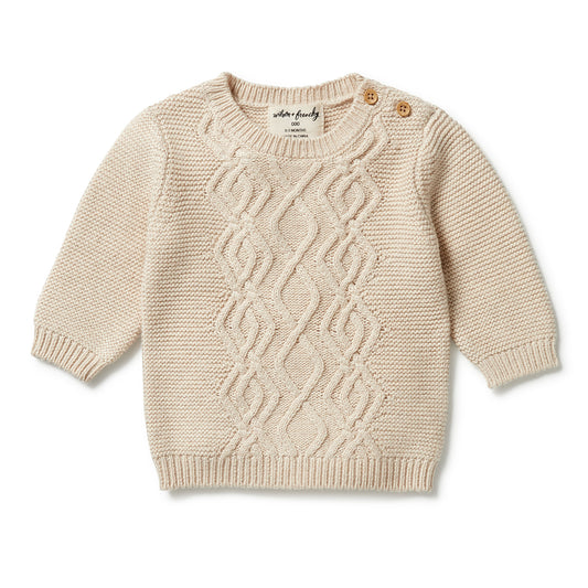 Cream knit sweater front view