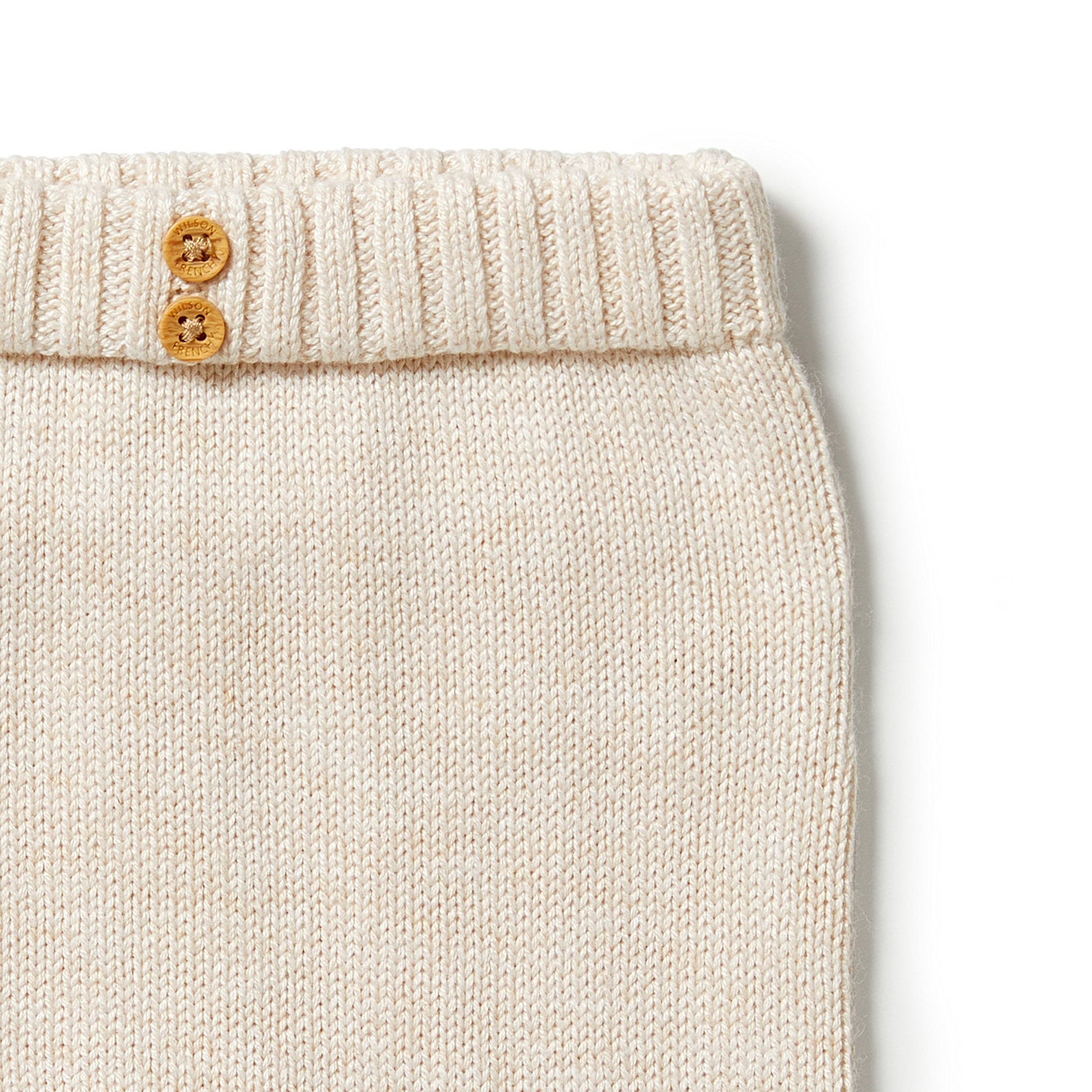 Cream knit legging up close