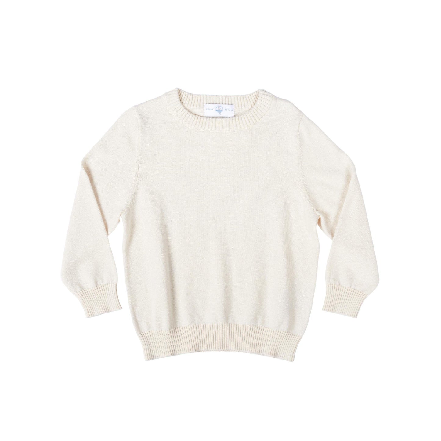 Cream crewneck sweater front view