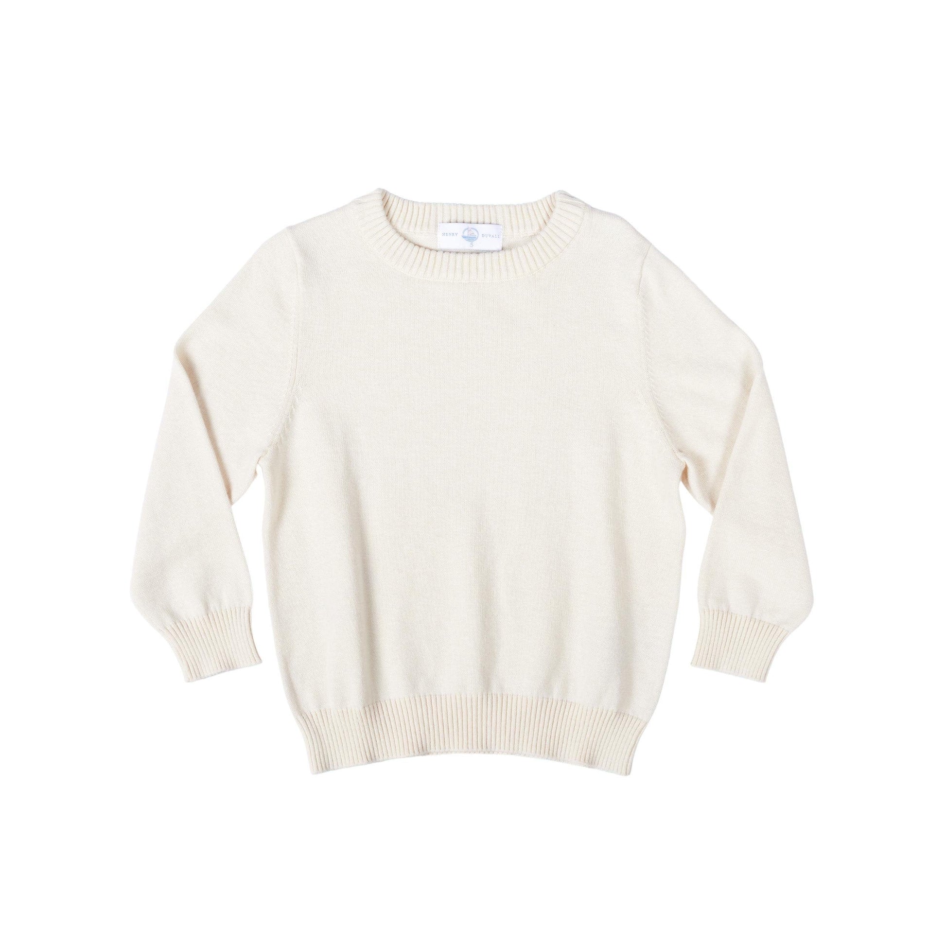 Cream crewneck sweater front view