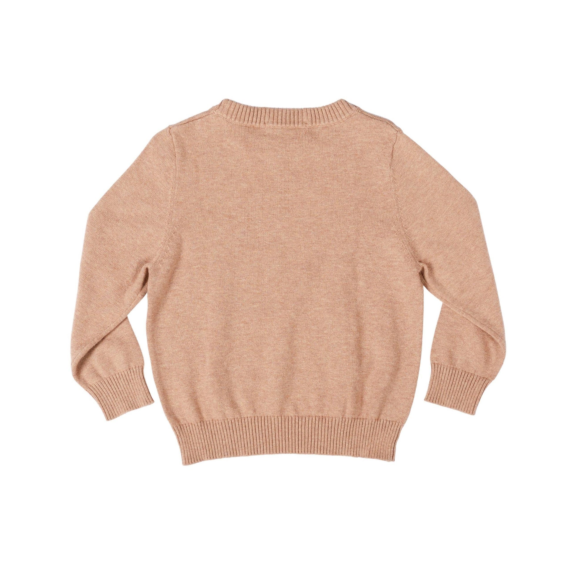 Tan crewneck sweater back view