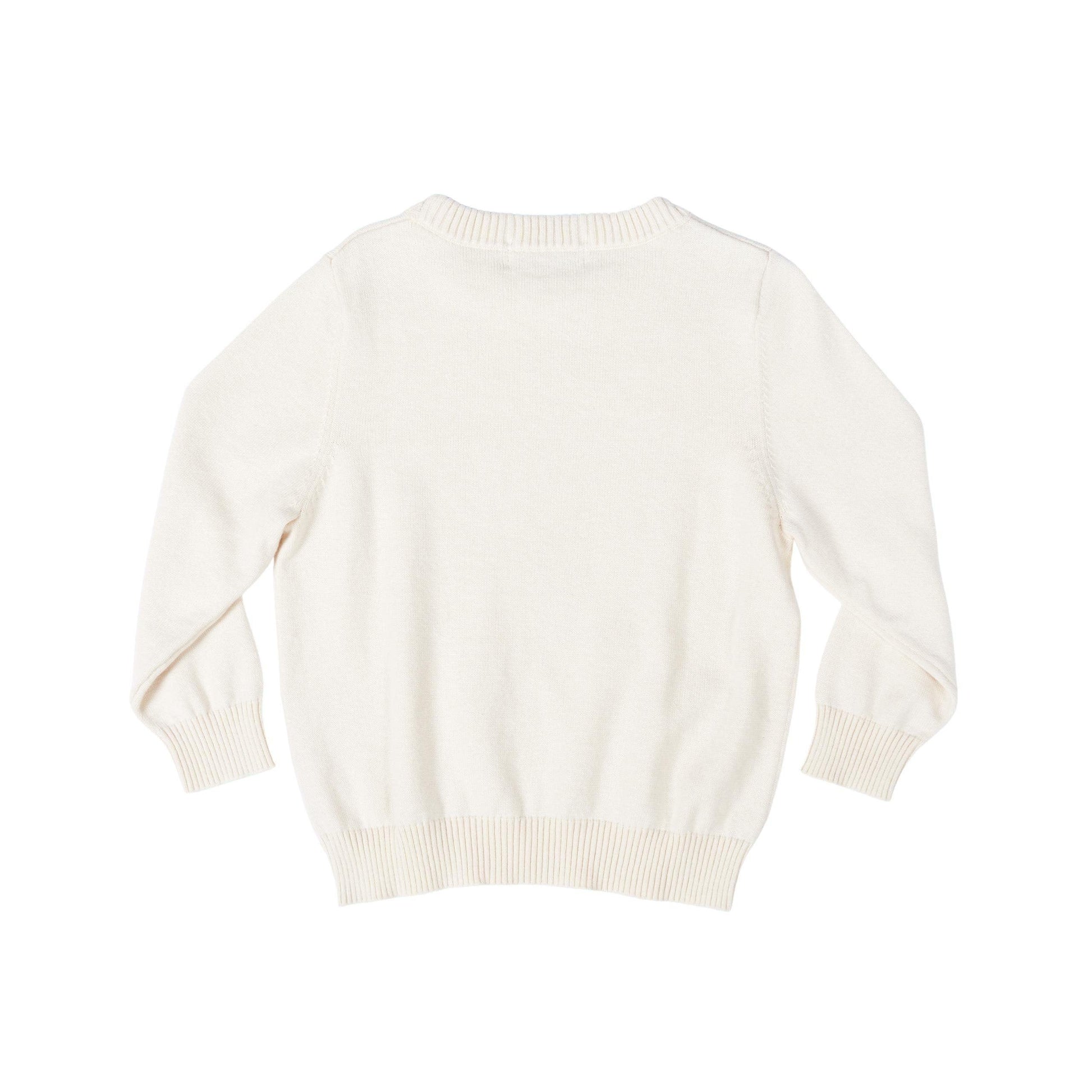 Cream crewneck sweater back view