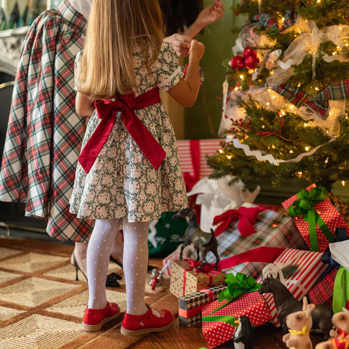 Holiday dress back view on toddler girl