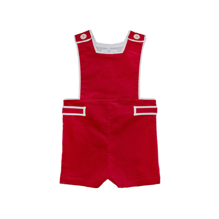 Red romper front view