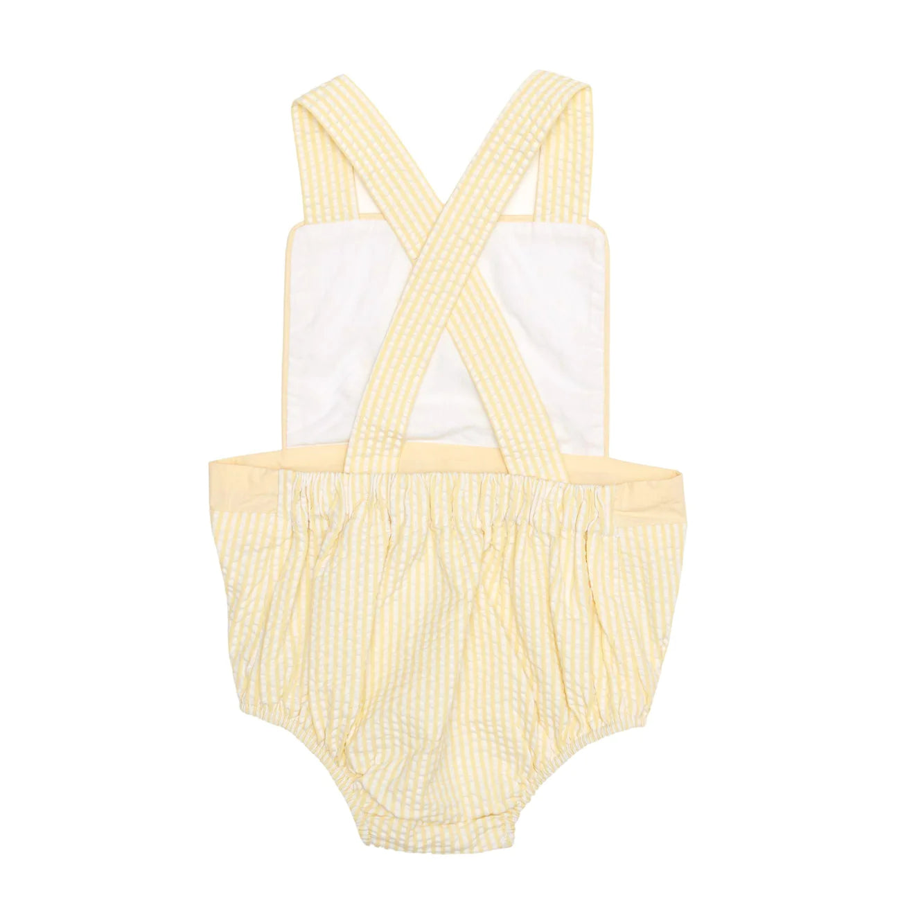 Loquat Yellow Seersucker Sunsuit