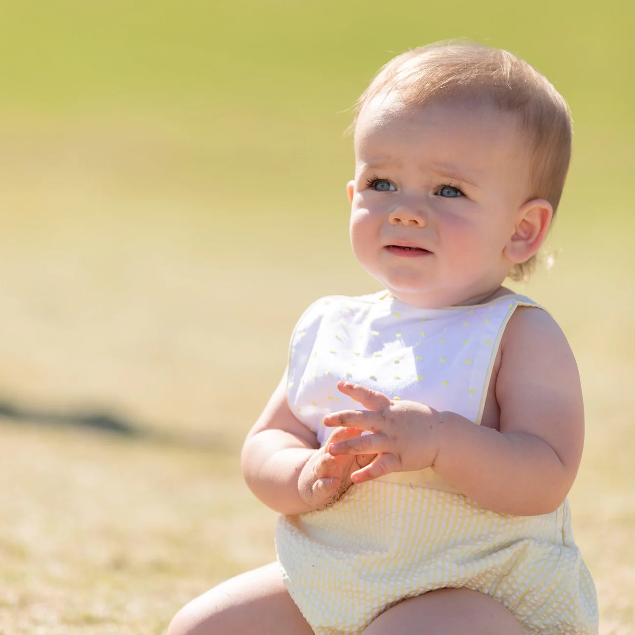 Loquat Yellow Seersucker Sunsuit